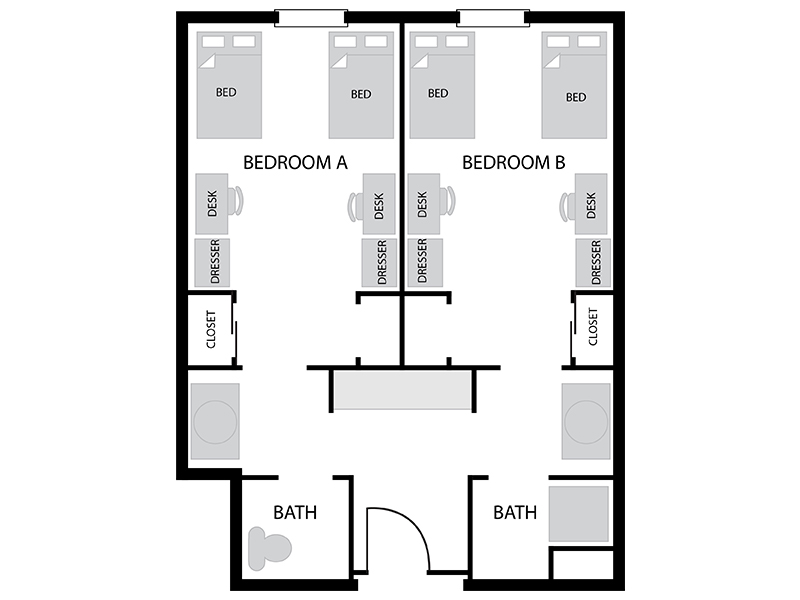 Double bedroom floor plan