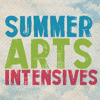 summer arts intensive in corroded font