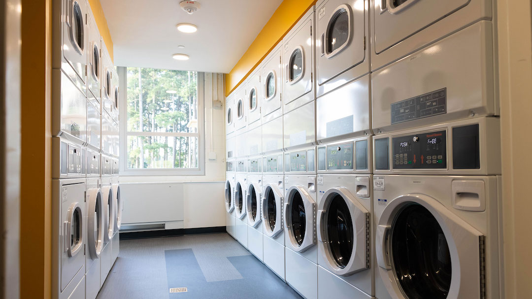 Washers and dryers in Howell Hall laundry center