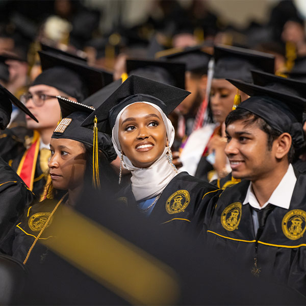 KSU excited students at graduation cermony.