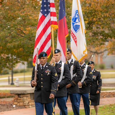 Kennesaw State Veterans Day Ceremony on the campus green on the Kennesaw campus.