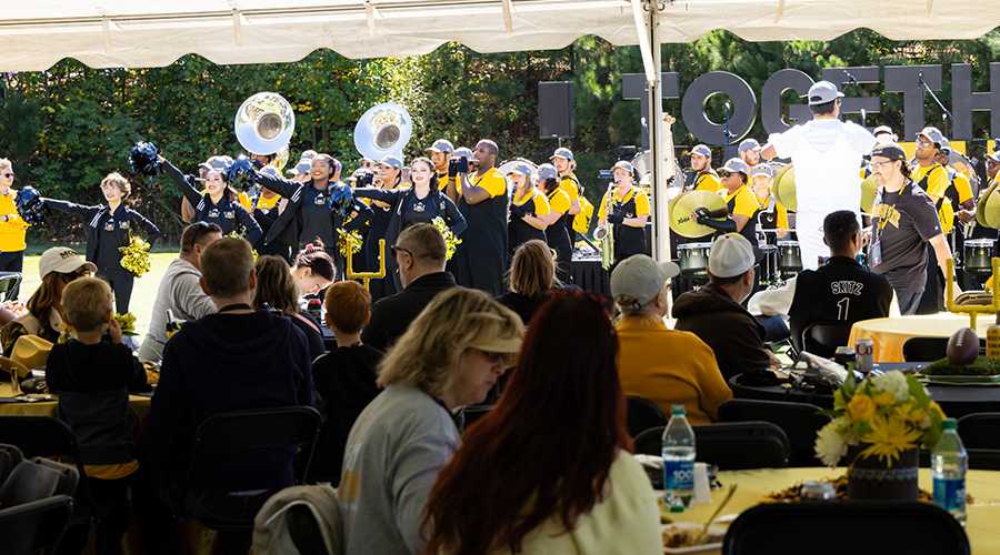 The Marching Owls at the Alumni Homecoming Tailgate