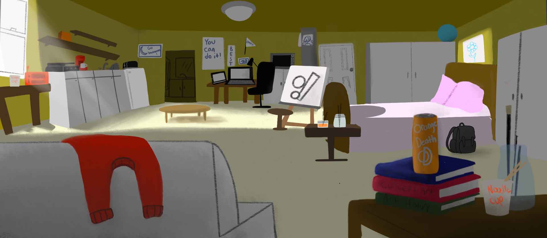  / Still image of Artist's room created using Procreate 