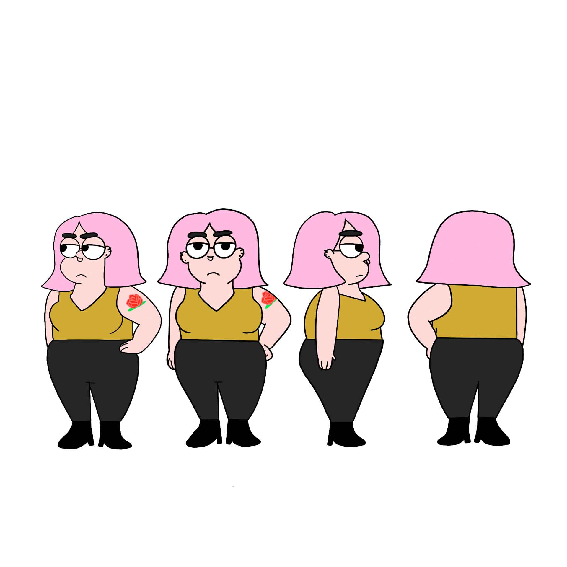  / Still image of large woman turnaround created using Procreate 