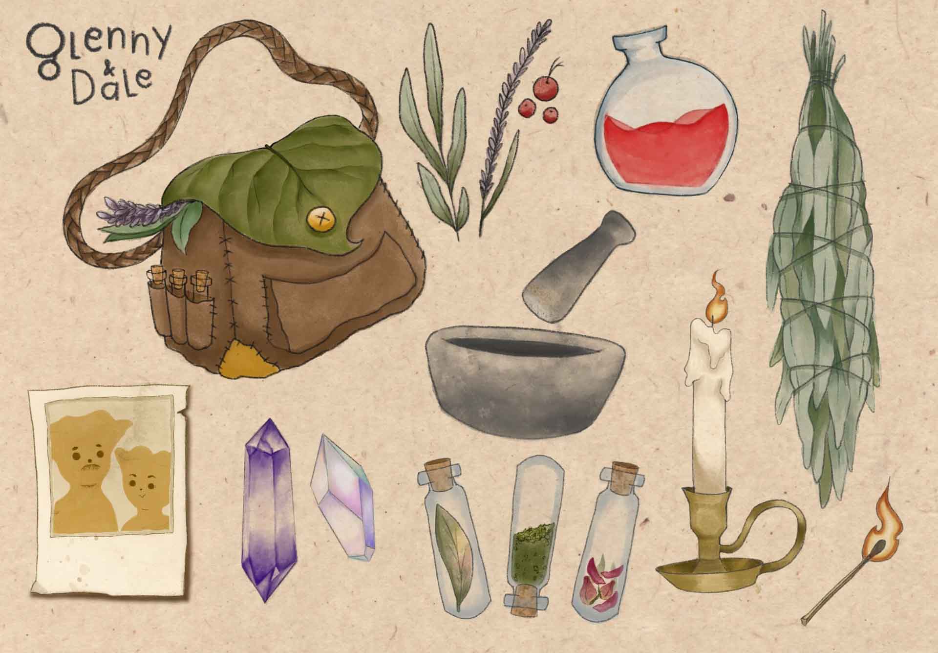  / Props page for Character Development, created in Procreate 