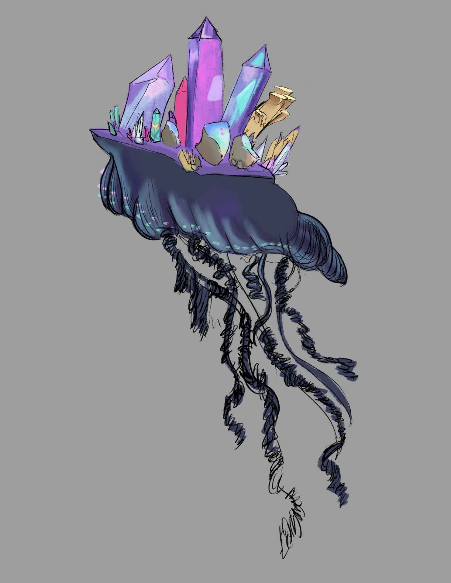  / Creature concept of a crystalized jellyfish. Created using Photoshop