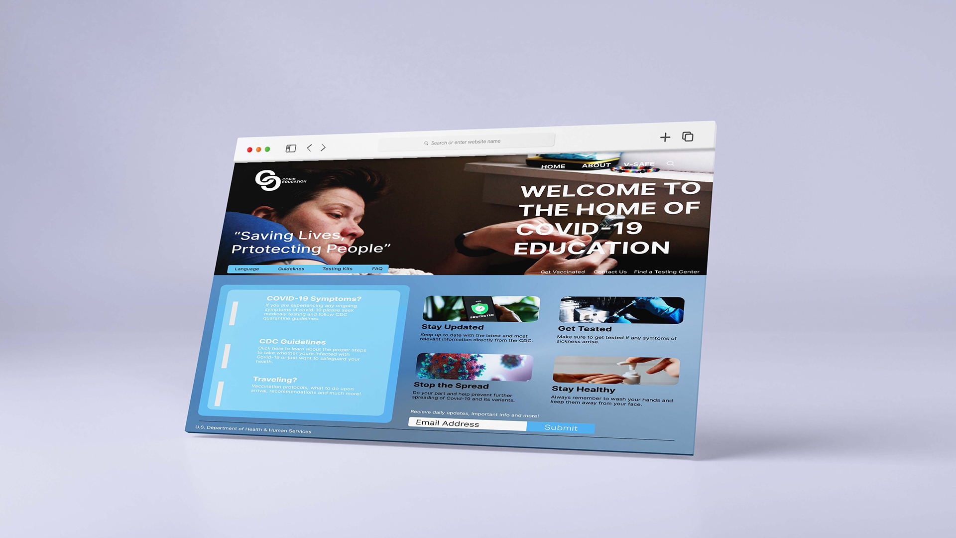 Covid Education website / “Covid Education website,” 1920 x 1080 pixels, digital webpage, 2020 This website gives information on various resources regarding covid education .