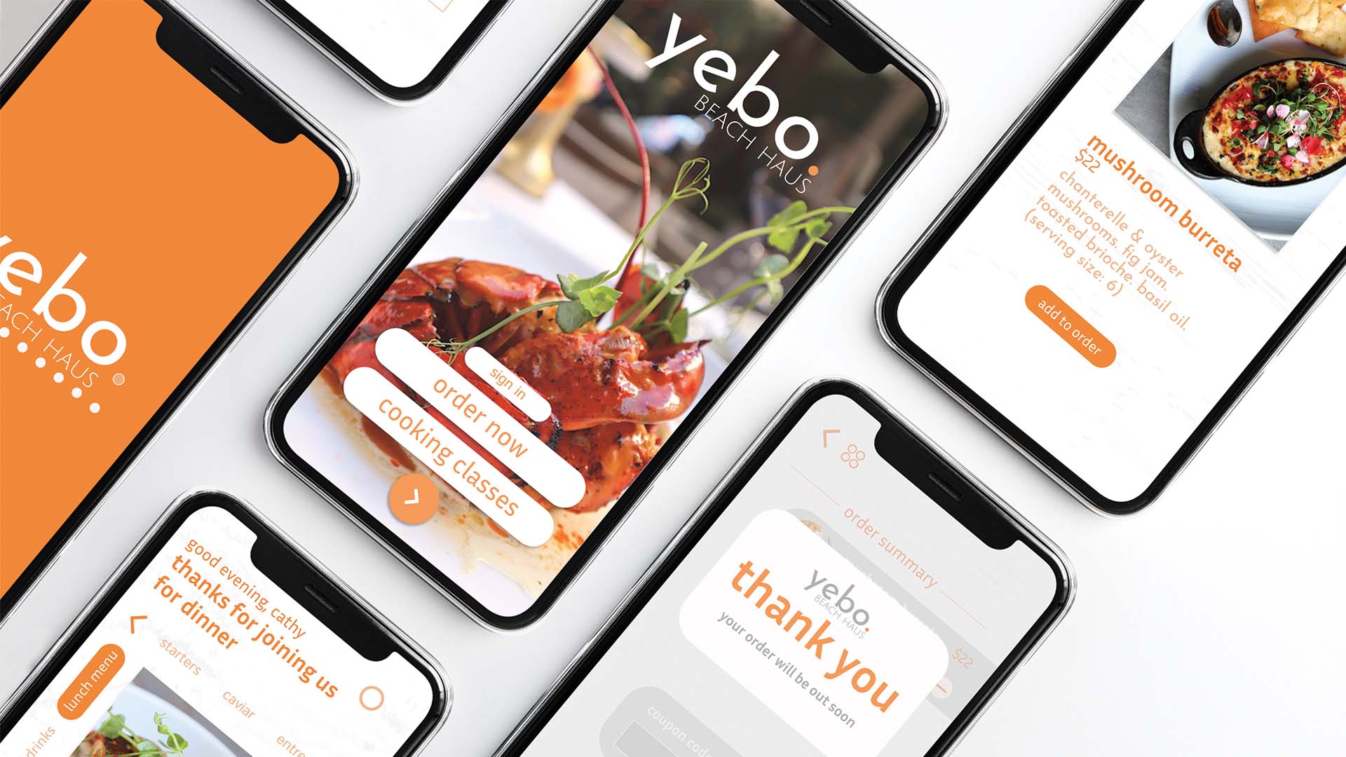 Yebo Phone App / “Yebo Phone App” iPhone layout, 430 x 932 pixels, 2023. The app design helps the user easily navigate the menu.