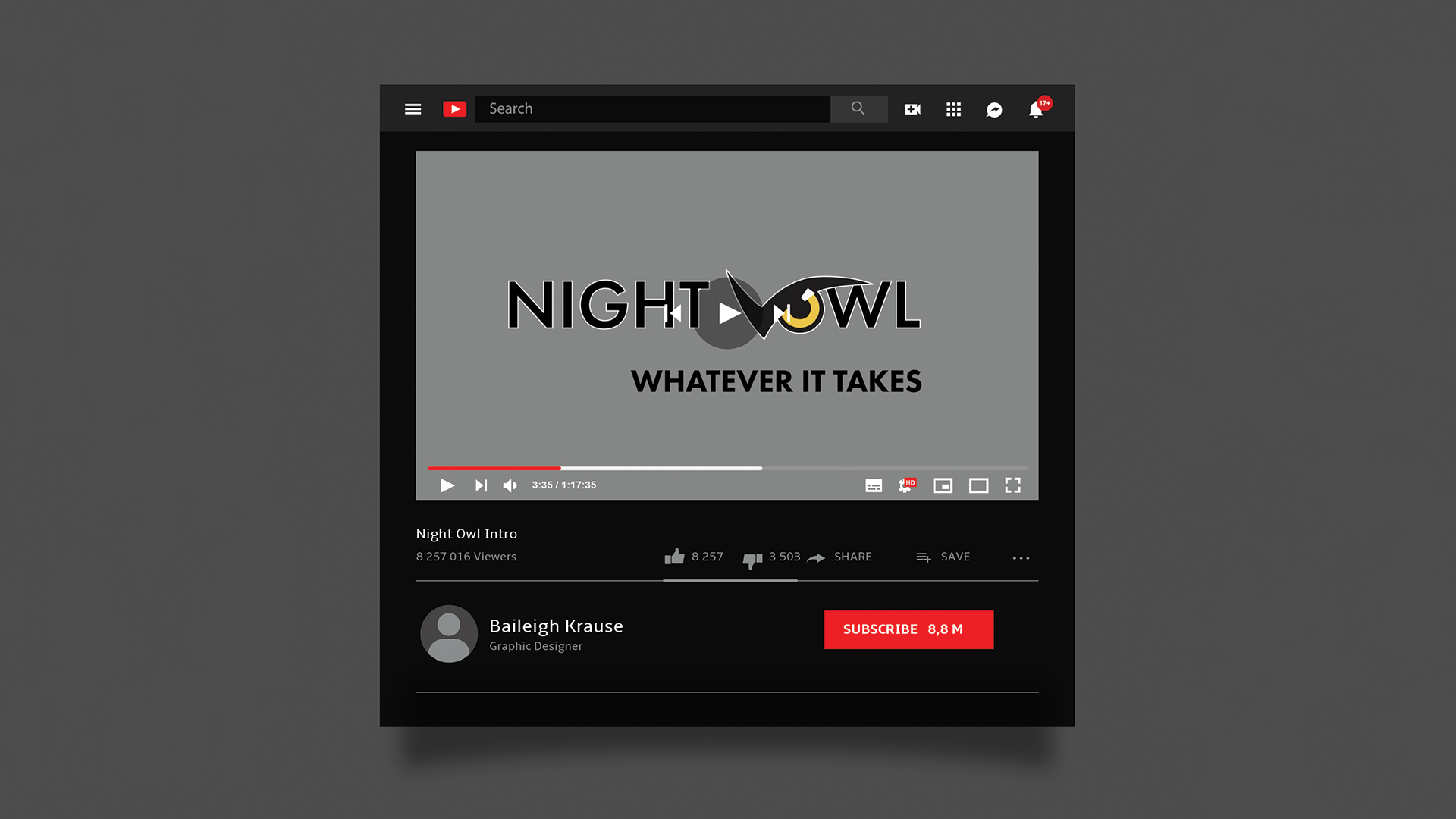 Night Owl Intro / “Night Owl Intro” video, 854 x 480 pixels MPEG-4 Part 14, 2023. This motion graphic video uses moving typography and graphics to introduce any of the student organization related content.