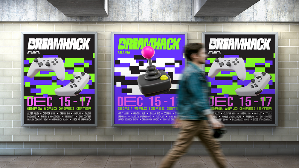 DREAMHACK / “DREAMHACK,” Event Promotional Poster, 39 x 55 inches print ad, 2024. A poster promoting the gaming convention, DREAMHACK in Atlanta.