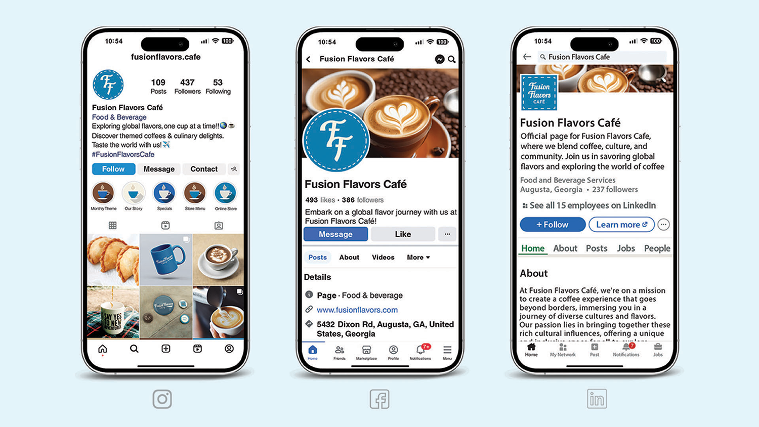 Fusion Flavors: SNS Promotions / "Fusion Flavors: SNS Promotions," sns promotions, 5.81 x 2.81 inches digital promotions, 2023. These social media promotions aim to engage café patrons and drive brand awareness through mobile-friendly content.