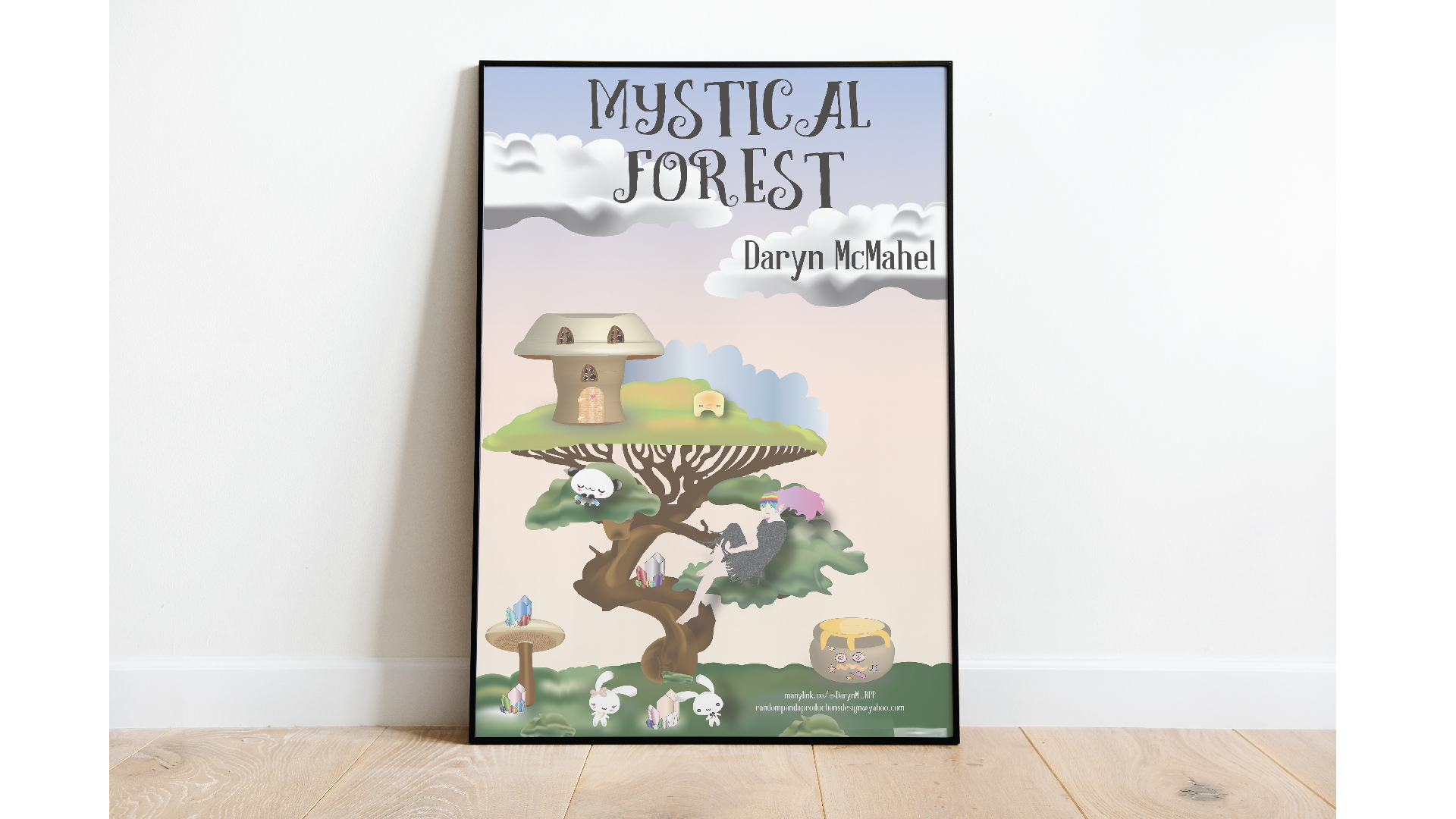 Mystical Forest / “Mystical Forest,” fantasy illustration print, 12 x 16 inches print, 2019. The poster is a fantasy illustration print.