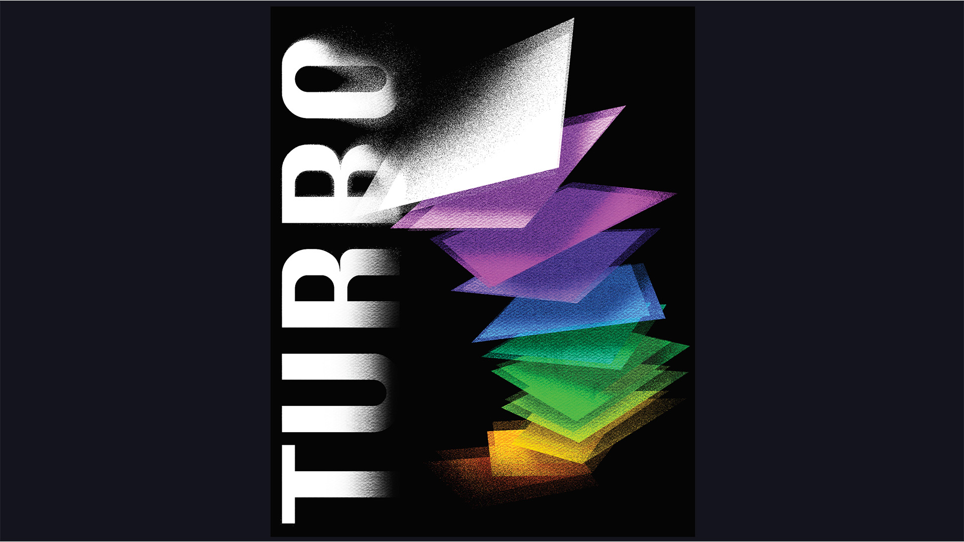 TURBO / “TURBO,” illustrative design in Adobe Illustrator and Photoshop, 2024. Exploring blend styles in Photoshop.