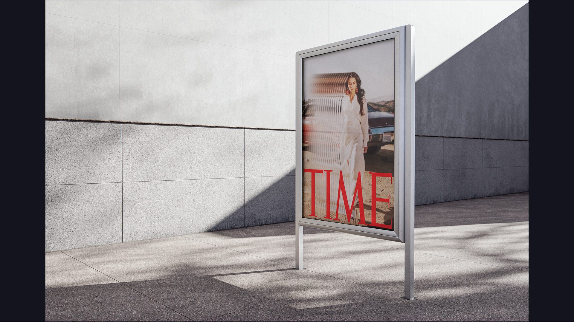 Untitled / “Untitled,” TIME test mockup in Adobe Photoshop, 8 x 11 inches printed magazine cover, 2020. Testing the mix of visual effect with editorial design.