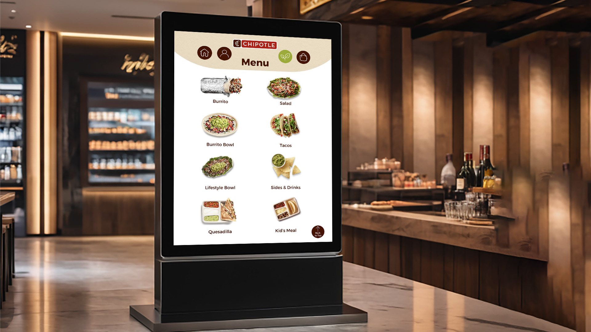 Chip-Ki / “Chip-Ki,” Web app, 1024 pixels x 1366 pixels, 2023. This interactive Kiosk design, prototyped in Figma, aims to present an interactive Kiosk as an ordering alternative as opposed to ordering from an attendant. 