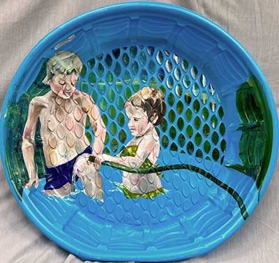  / Childhood memory in kiddie pool painted in water mixable oil on discarded kiddie pool