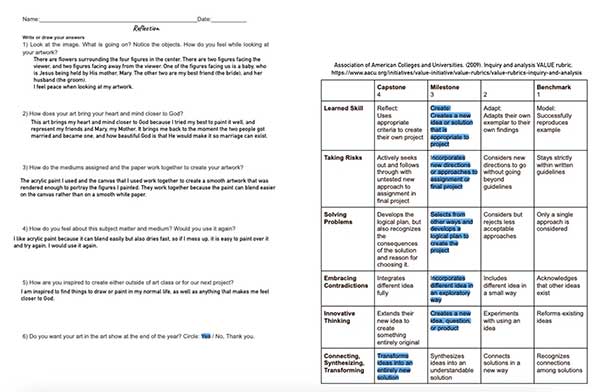  / The final rubric I used with the older children in which I saw more valuable reflection and learning. 