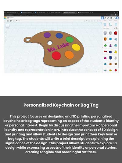  / Project 3  Personalized key chain or bag tag example