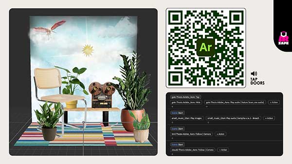  / Experience "You (AR)e Safe" in Adobe Aero, by scanning the QR code and tapping the door.
