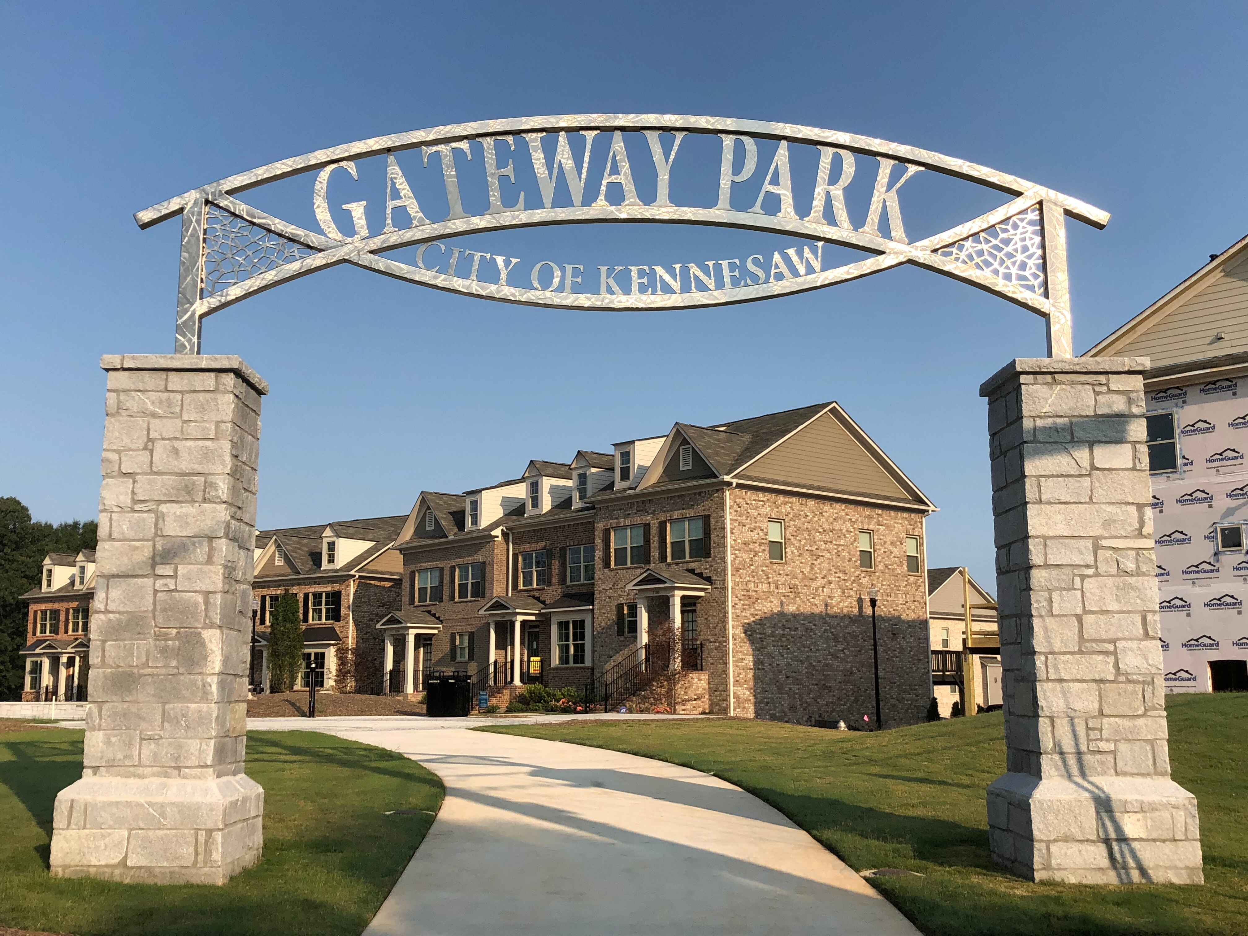 Gateway Park Sign, Stainless Steel, 2018. Downtown Kennesaw, Georgia / Gateway Park Sign, Stainless Steel, 2018. Downtown Kennesaw, Georgia