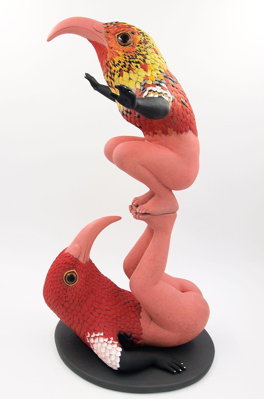  / G.V. Kelley, Fledgling-Nibling, Ceramic, underglaze, 2024
