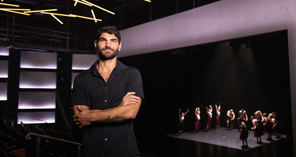 Choreographer Christian Denice at the KSU Dance Theater on the Marietta campus; image by Matt Yung. 