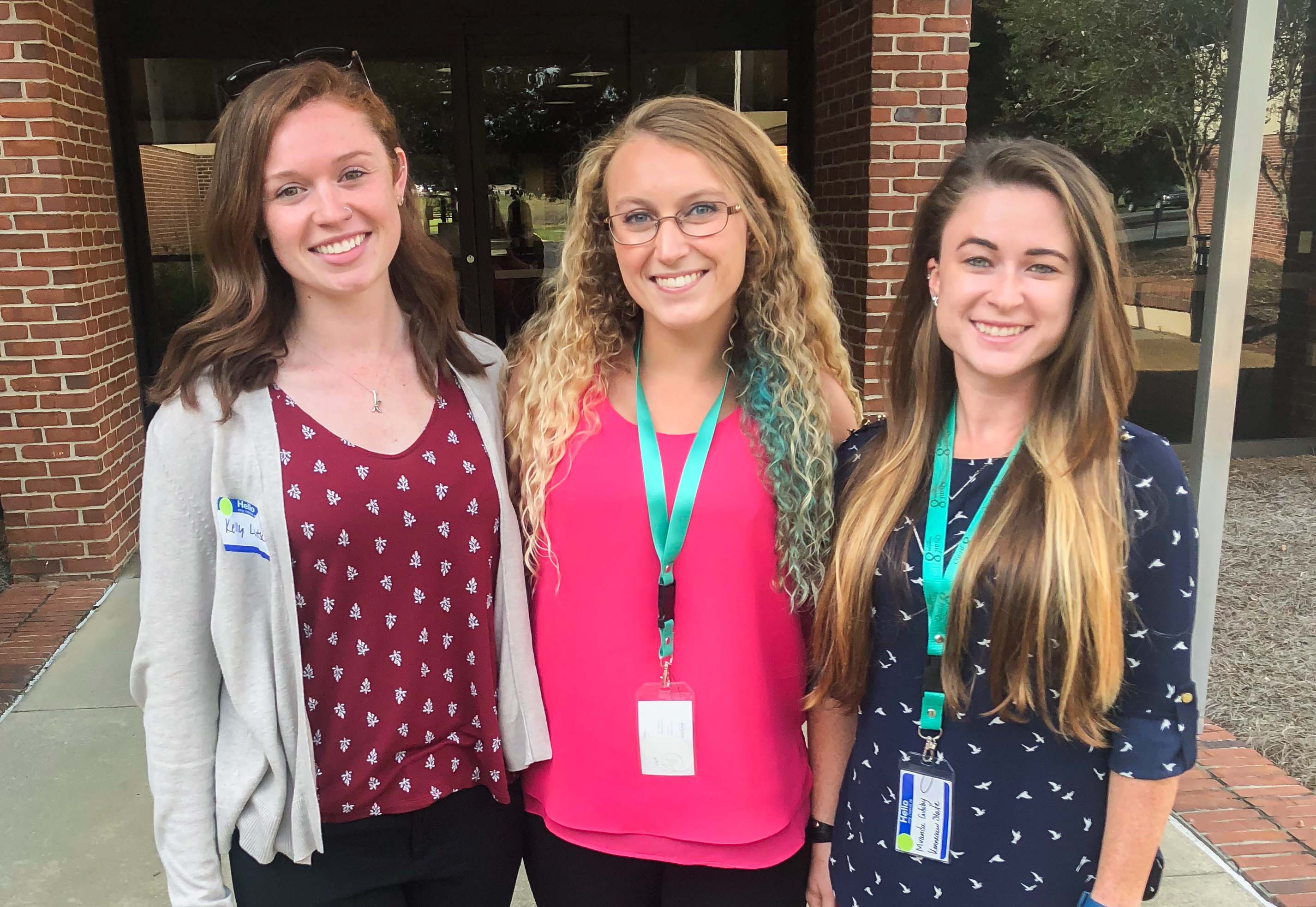 Kennesaw State University representatives From left: Kelly Lutsch Ashley McDonald and Miranda Gulsby