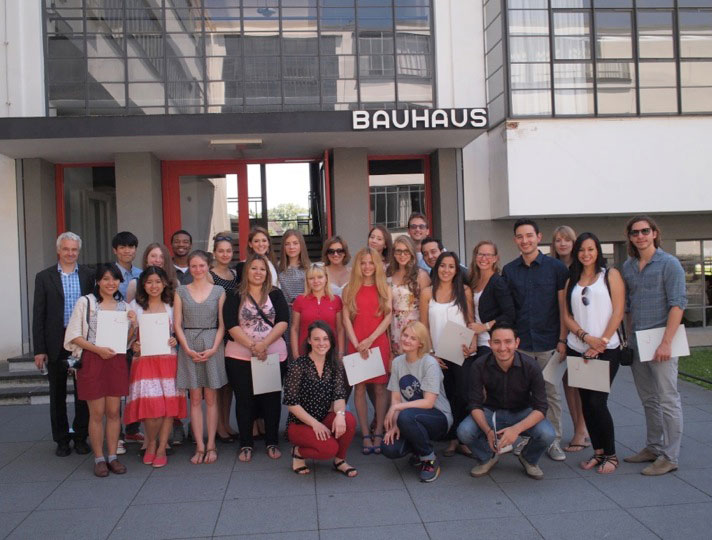 group of architecture students in Dessau 