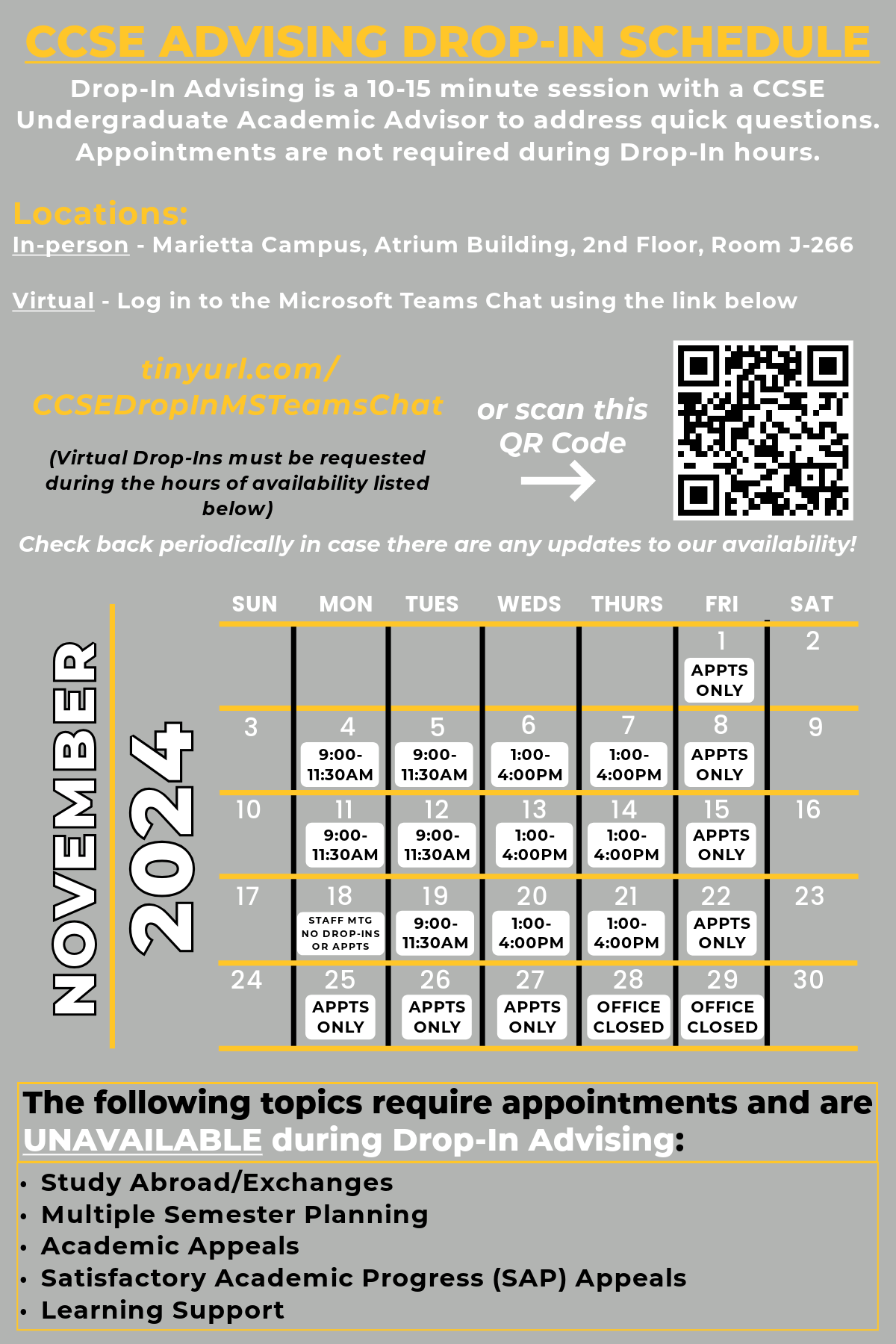 ccse undergrad advising drop-in calendar - october 2024.png