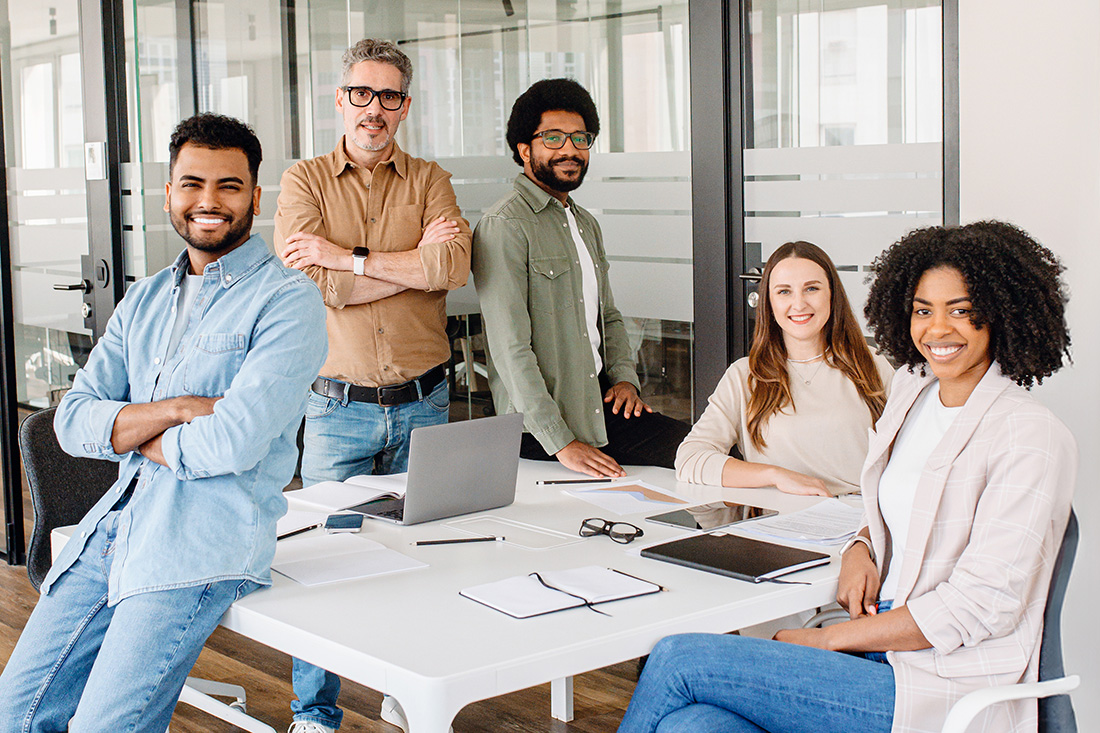 group of co-workers waiting until it's 5:00