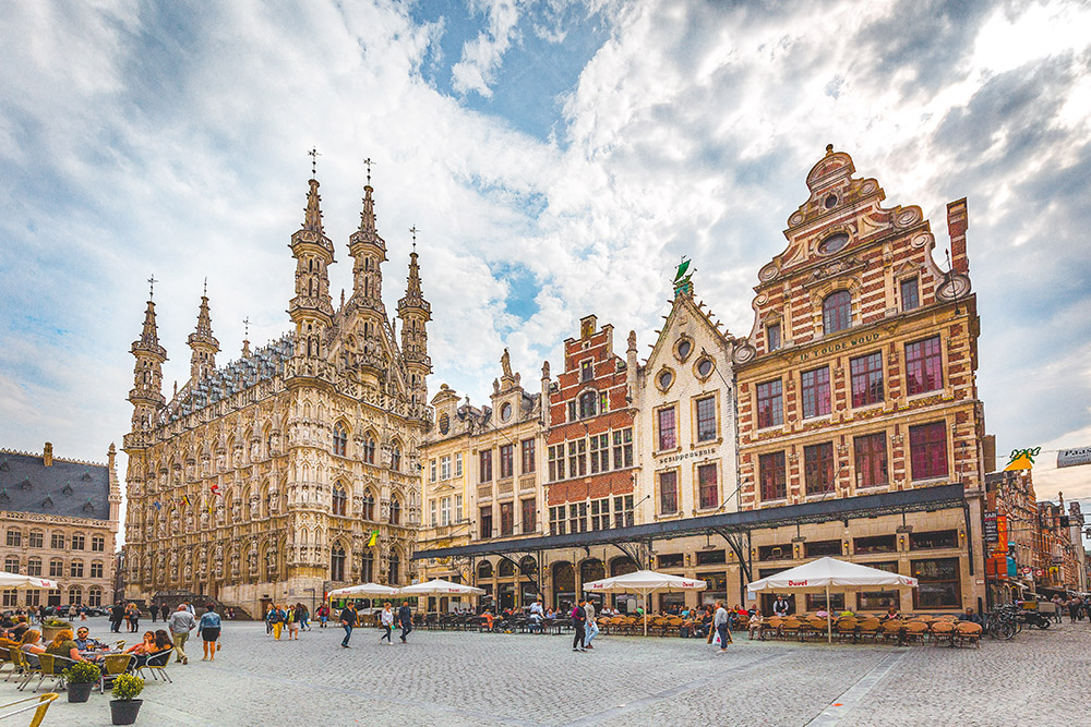 Downtown Leuven, Belgium, where KSU graduate students will visit in 2025 thanks to a faculty fellowship awarded to marketing professor Prachi Gala