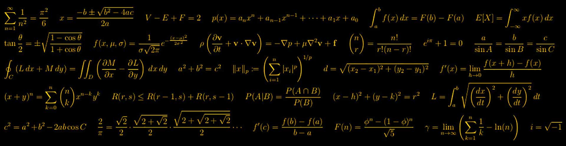 mathematical equations on a blackboard background