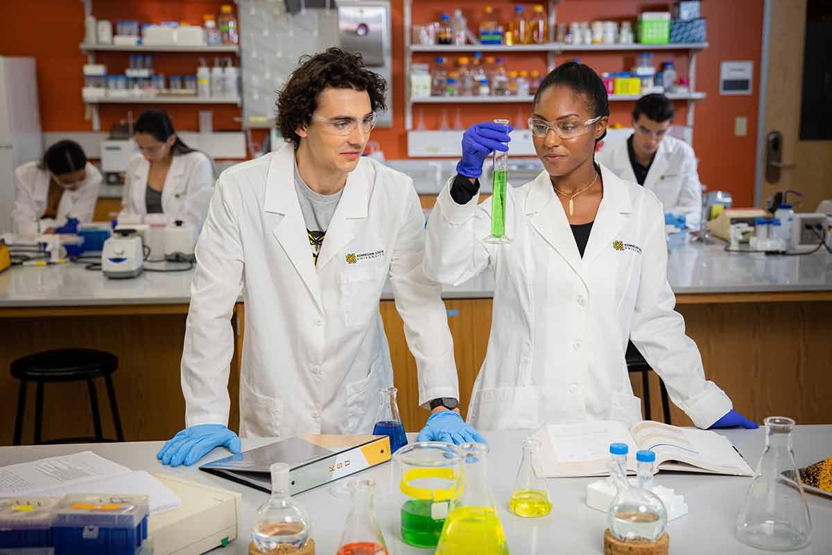 Inside a chemistry lab with students / Inside a chemistry lab with students