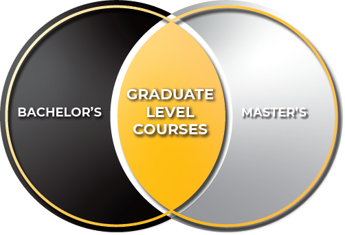 two interlocking circles showing combination of bachelor, master and graduate courses building double owl pathways