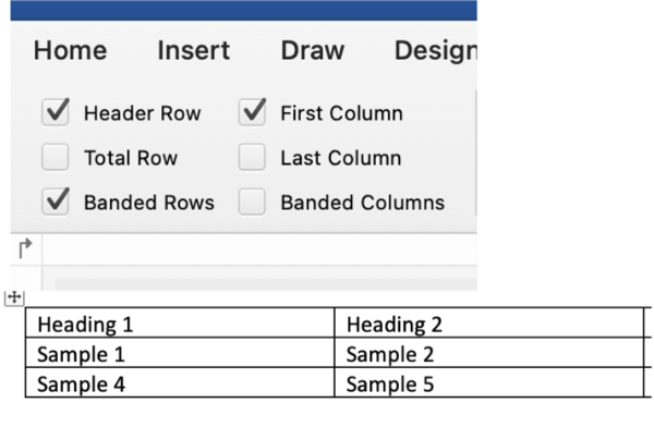 table example