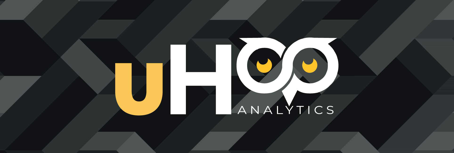 uHoo Analytics logo, featuring a stylized owl with yellow eyes and the text "uHoo ANALYTICS" below.