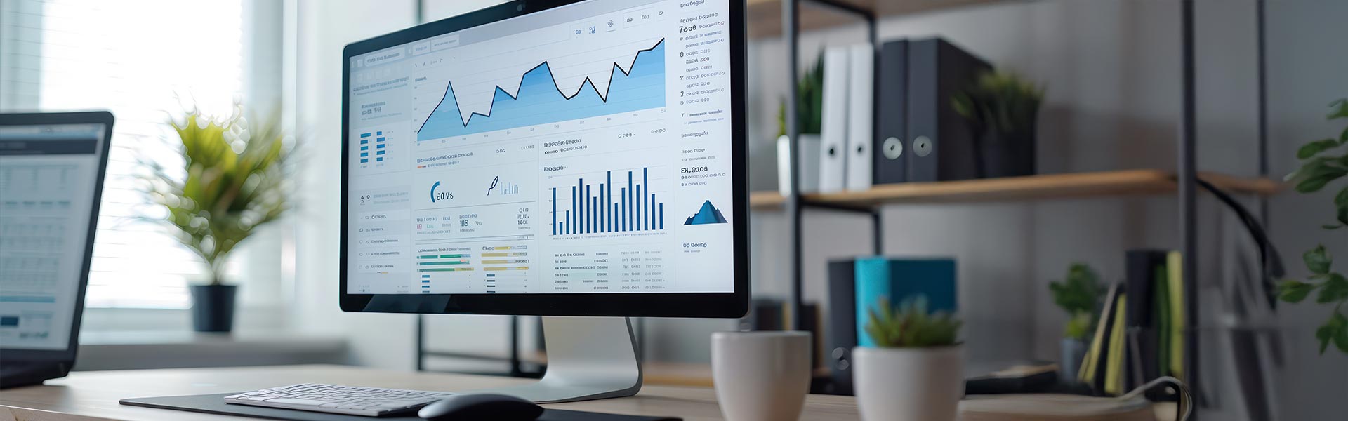 A digital marketing dashboard displaying website traffic data driven by SEO efforts.