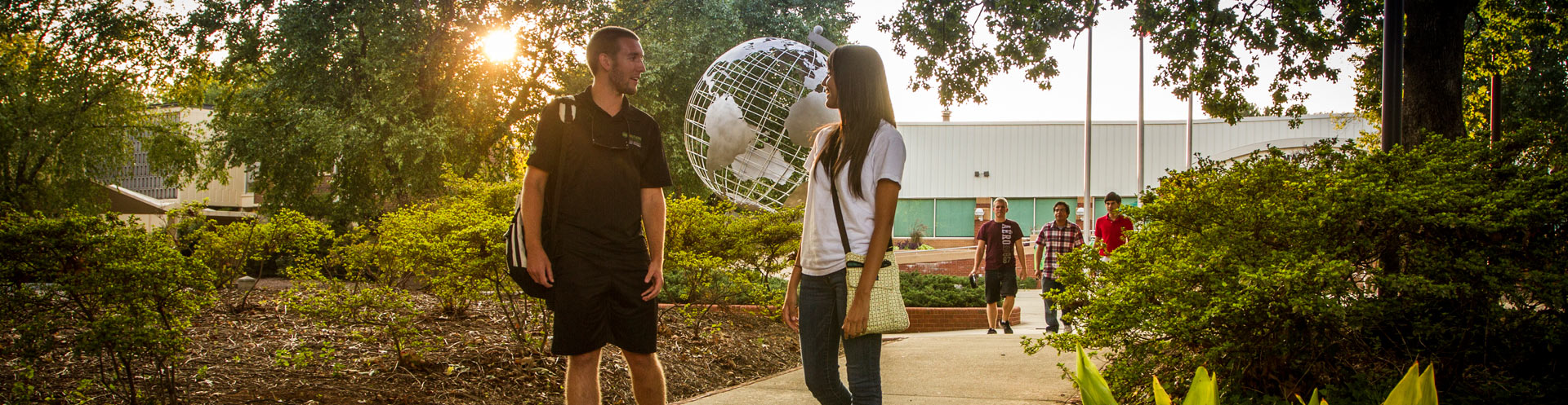 students taking at the marietta campus globe