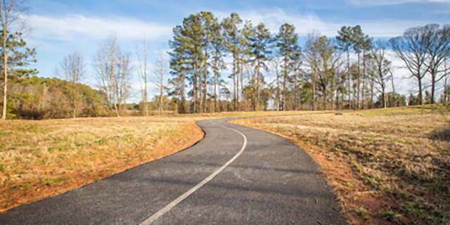 aerial view of the walking trail