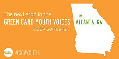 the next stop in the green card youth voices book series is atlanta ga with georgia map