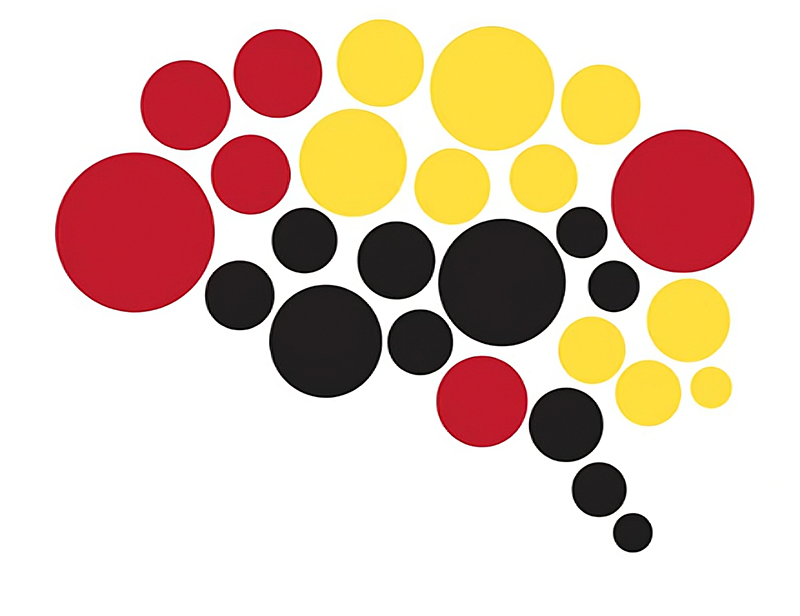 red black and yellow circles to make a brain image - gurp logo