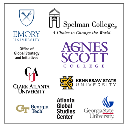 a logo featuring the 7 colleges and universities that collaborate with the Office of Global Strategy and Initiatives.