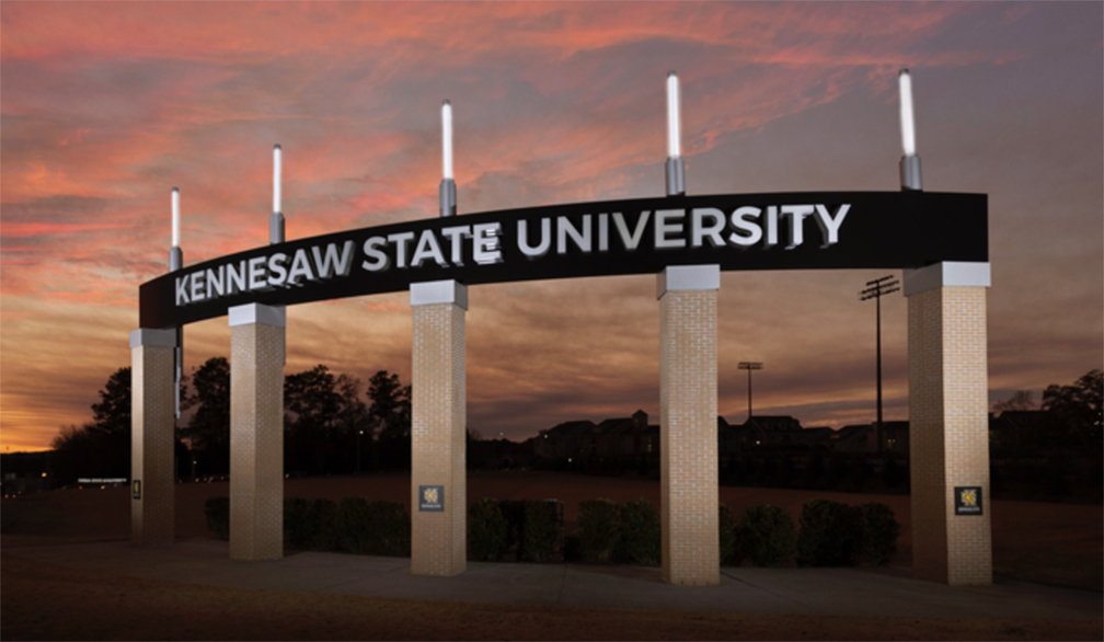 KSU sign at sunset