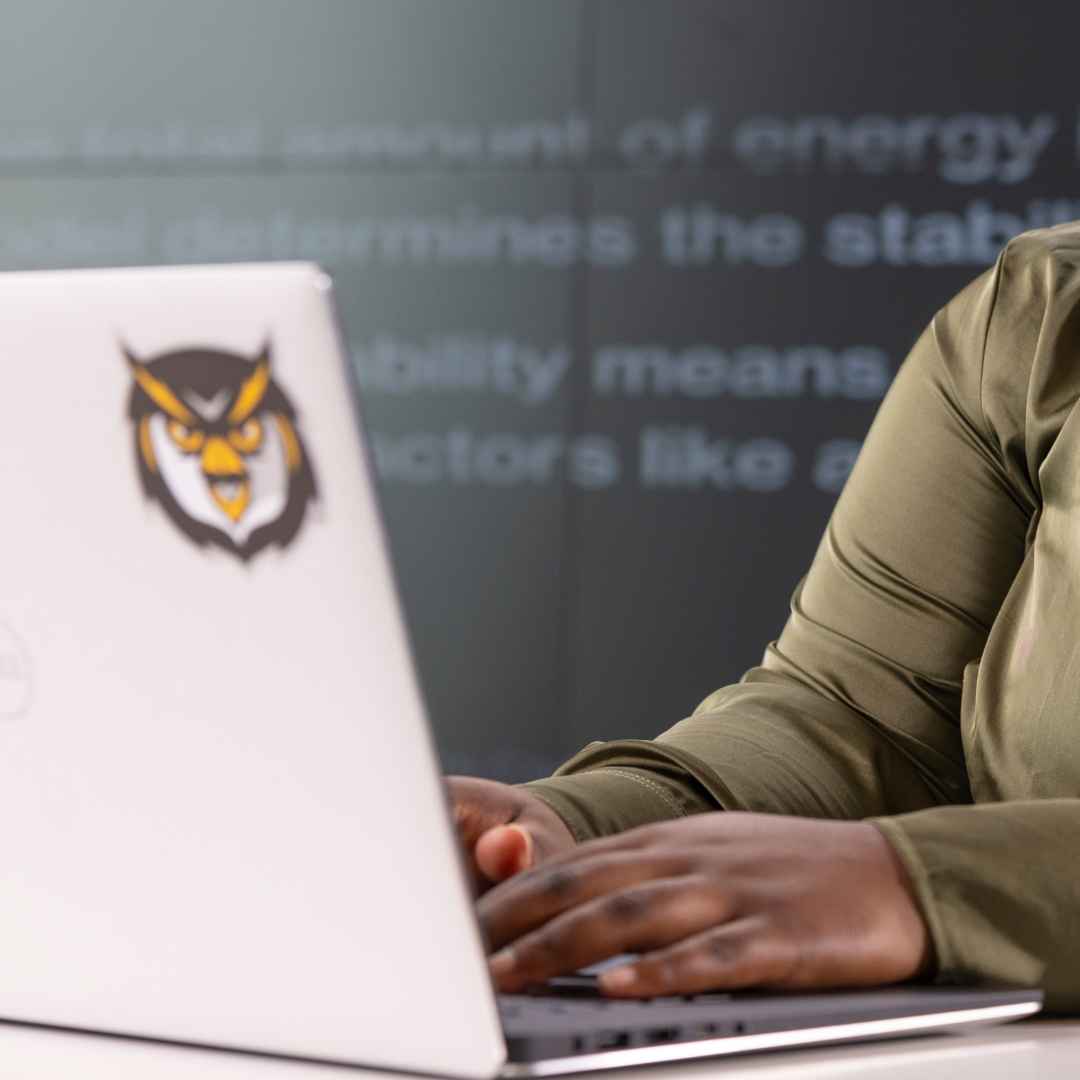 ksu student on computer