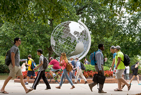 The Marietta globe was dedicated in 1996 to celebrate the Olympic Games in Atlanta.