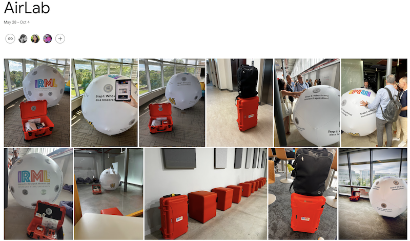 photo collage of different areas of the airlab.