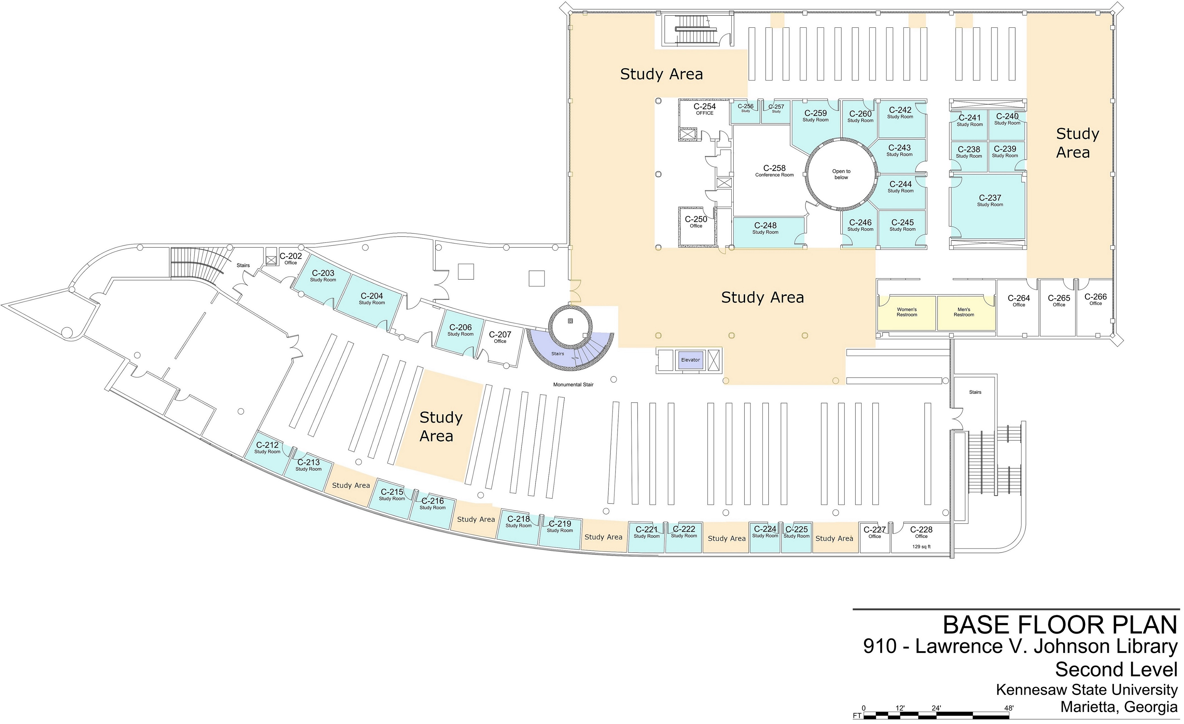 Floorplan of Johnson Library second floor