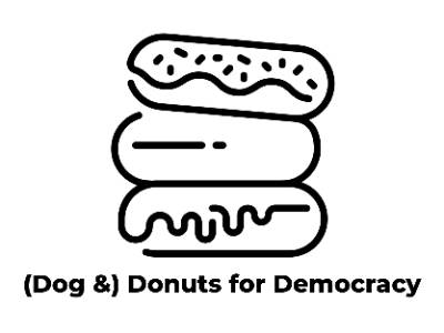 Dog and Donuts for Democracy event