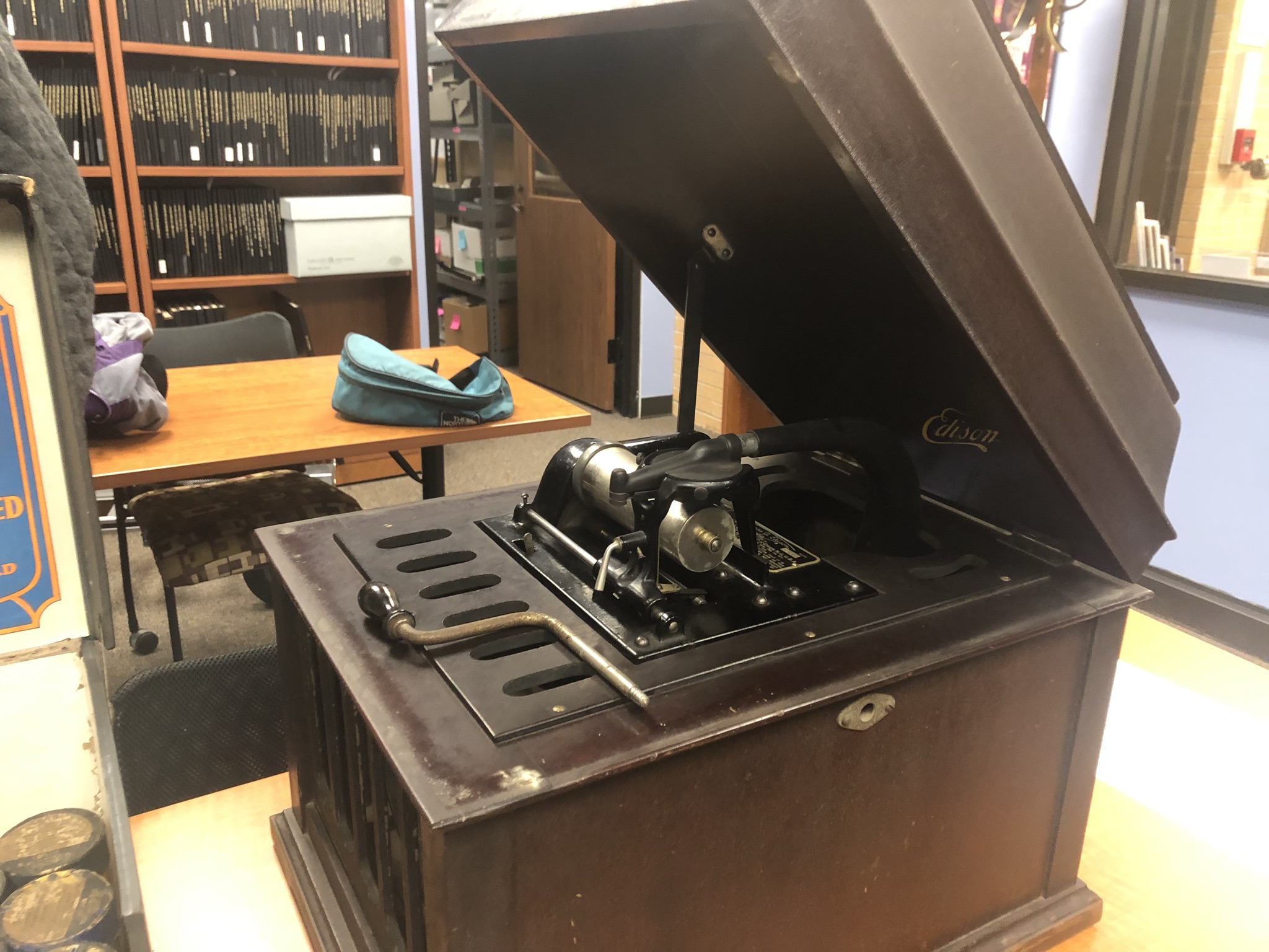 The Bentley Rare Book Museum's Amberola phonograph donated by Debbie and Tom Hepburn