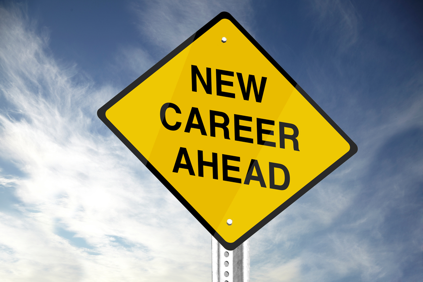 yellow sign with text new careers ahead